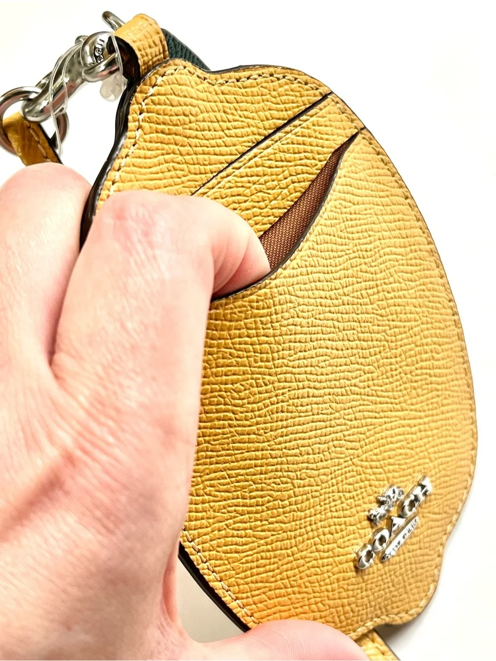 Coach Leather Lemon Lanyard NWT